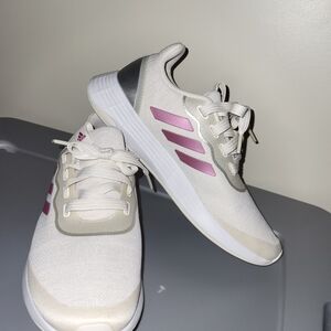 SOLD     Adidas Women's White and Pink Sneakers